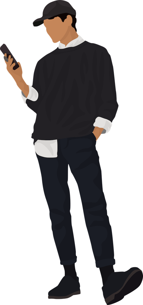 Man scrolling on his phone